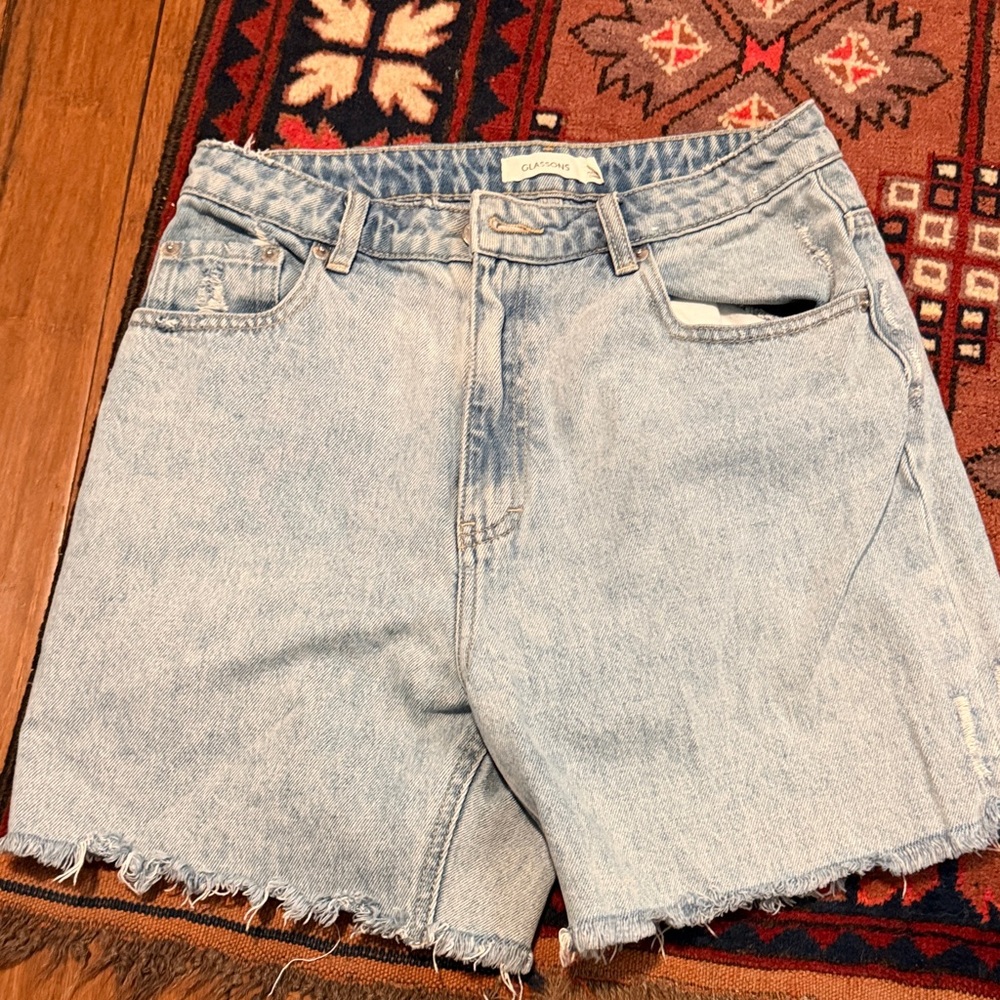 Light blue long jean shorts